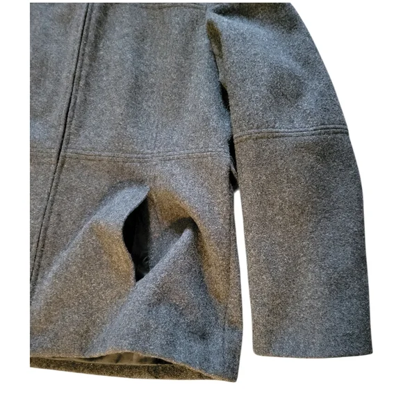 Espirit Women's Gray Hooded Jacket 90% Wool - Picture 9 of 11